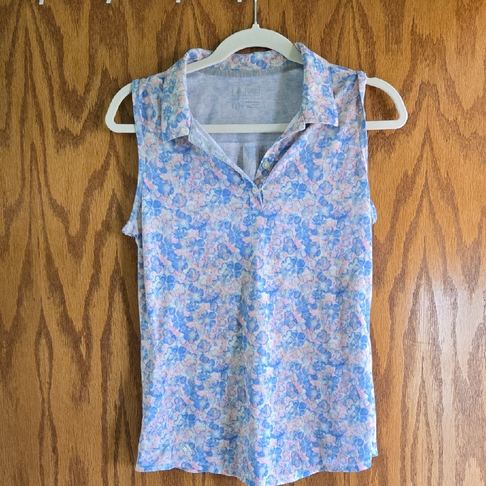 Adidas Floral Tank Top - Blue and Pink